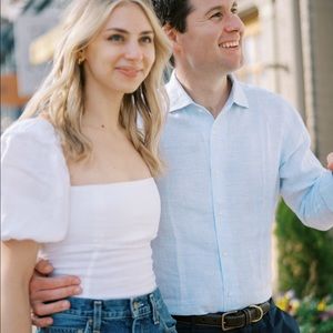 Reformation Arancini Linen Top in White